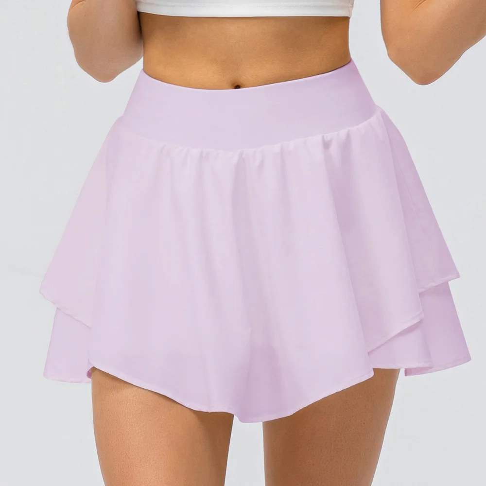 Plus Size Womens Skirts Two layers Tennis Wear Skort Fitness Running Sportswear Fashion Girls Skirt