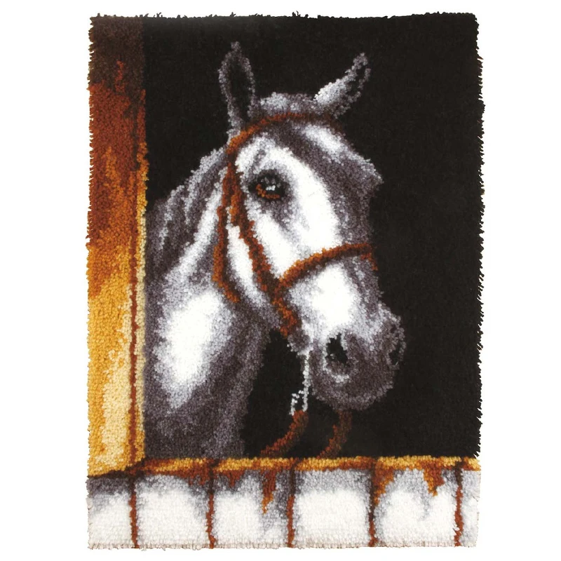 Latest DIY Embroidery Cross Stitch Animal Wholesale Latch hook rug Horse Handicraft