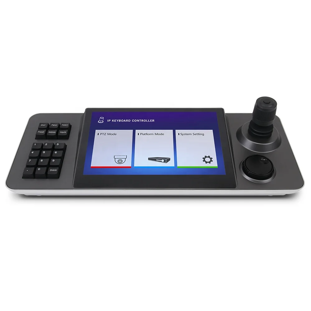 H.265 4K decoding 10.1 Inch Touch Screen PTZ Controller Network Camera Keyboard with PTZ 4D Joystick