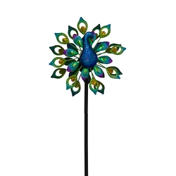 Wind Spinner Peacock Wind Sculpture Metal Windmill for Outdoor Yard Patio Lawn & Garden