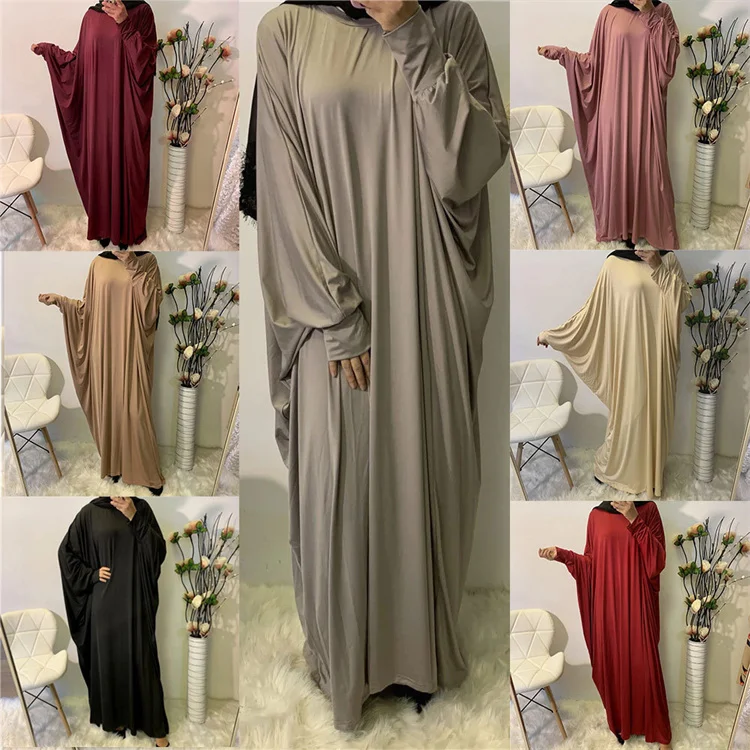 Women Muslim Long Evening Party Dress Prayer Hijab Dress Dubai Khimar Jilbab Overhead Customized Abaya Muslim Prayer Dress
