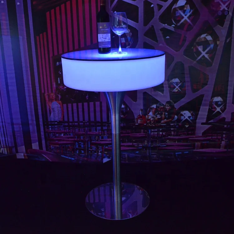 High Top RGB color change glowing cocktail table led bar table