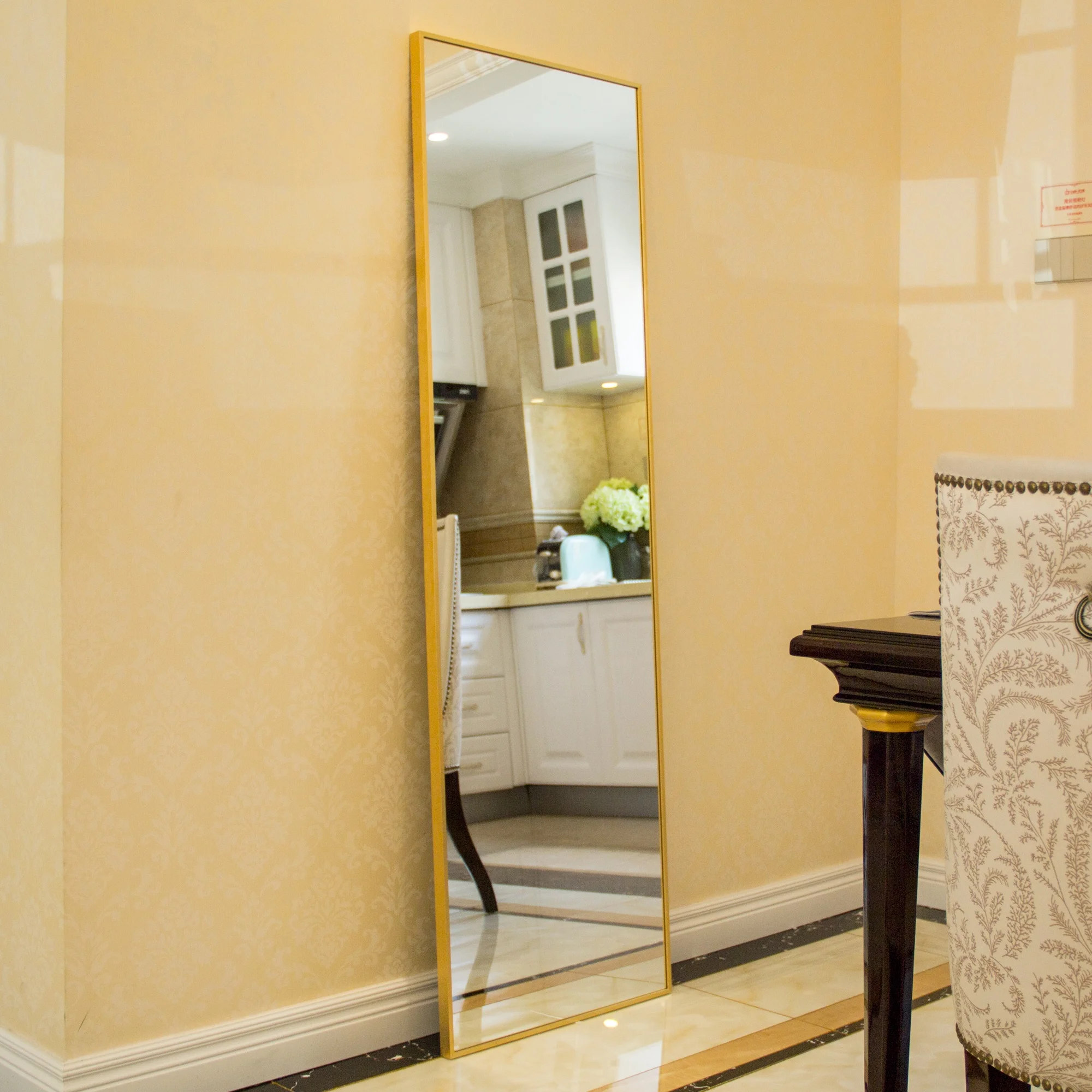 Large Full-length Metal Floor Standing Dressing Mirror Bathroom Decorative Metal Framed Full Length Mirror