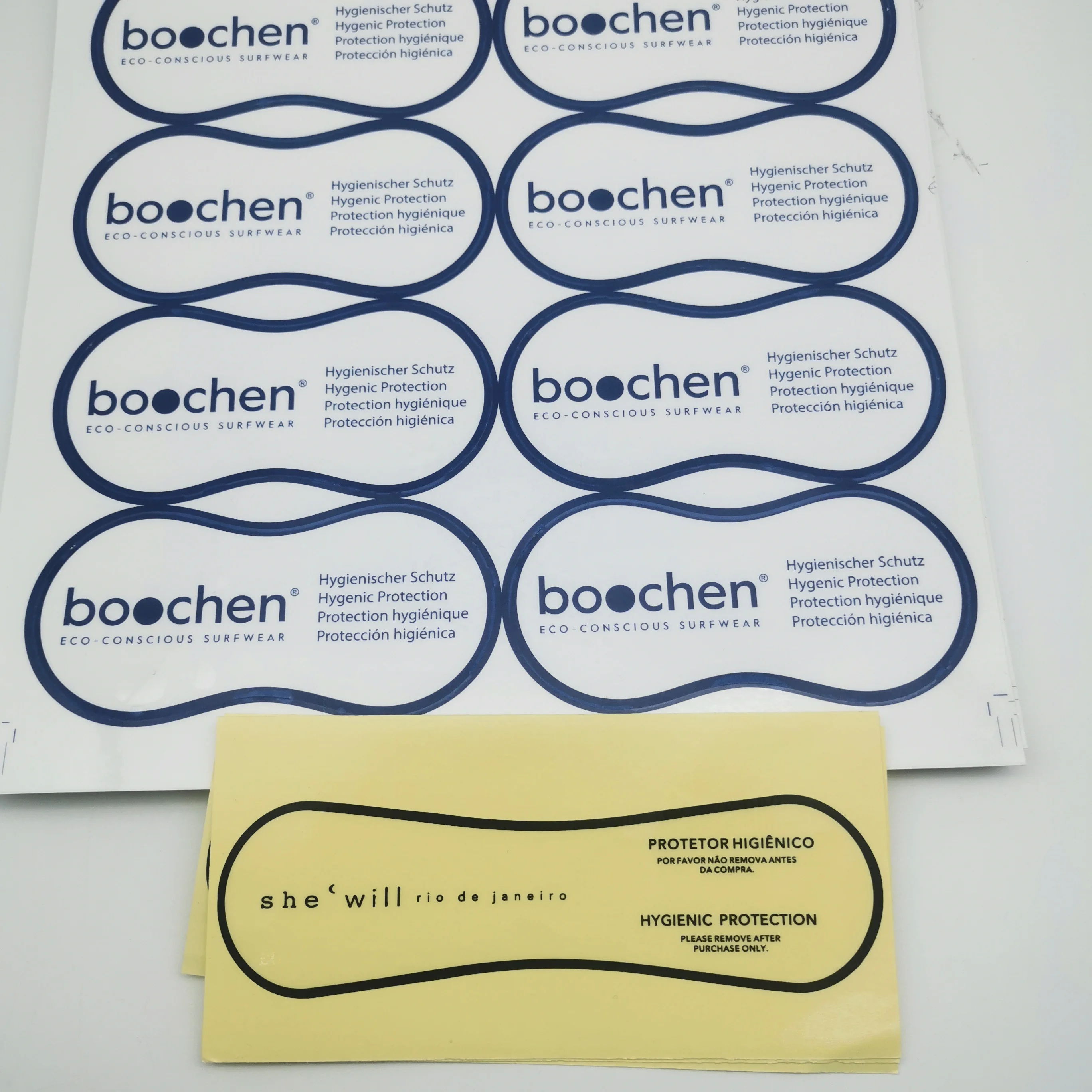 Custom Eco-friendly Transparent Hygiene Swimwear Stickers Clear Hygeine Protection Liner Sticker For Swimwear