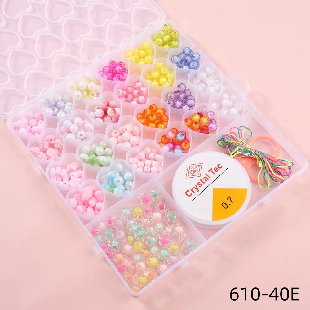 26 Grids 1 Set Jewelry Beads Bracelet Making Kit Plastic Polymer Beads DIY Arts Crafts Kit Letter Bead Gifts Toys for Girls