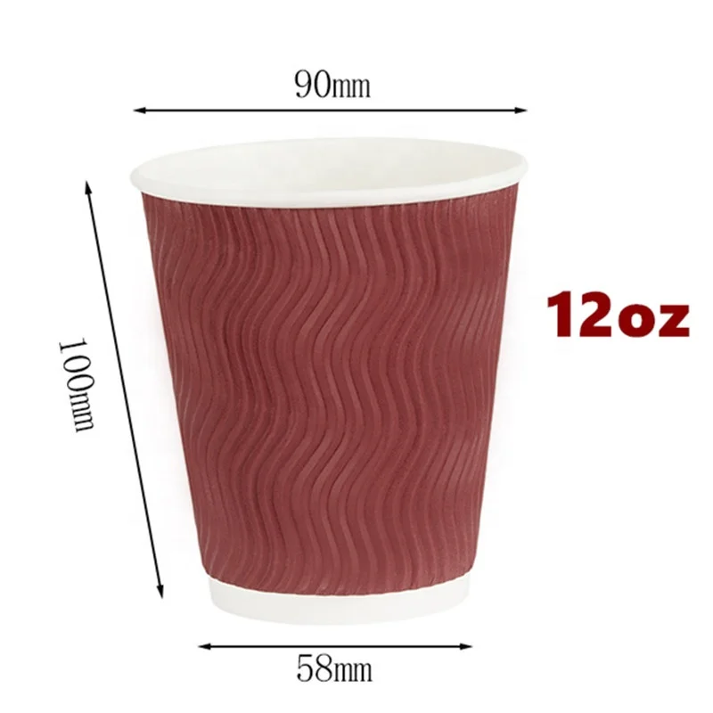 14oz Custom Print Logo Design Eco Friendly Cardboard Sleeve Holder Cold Coffee Hot Drink Paper Cup