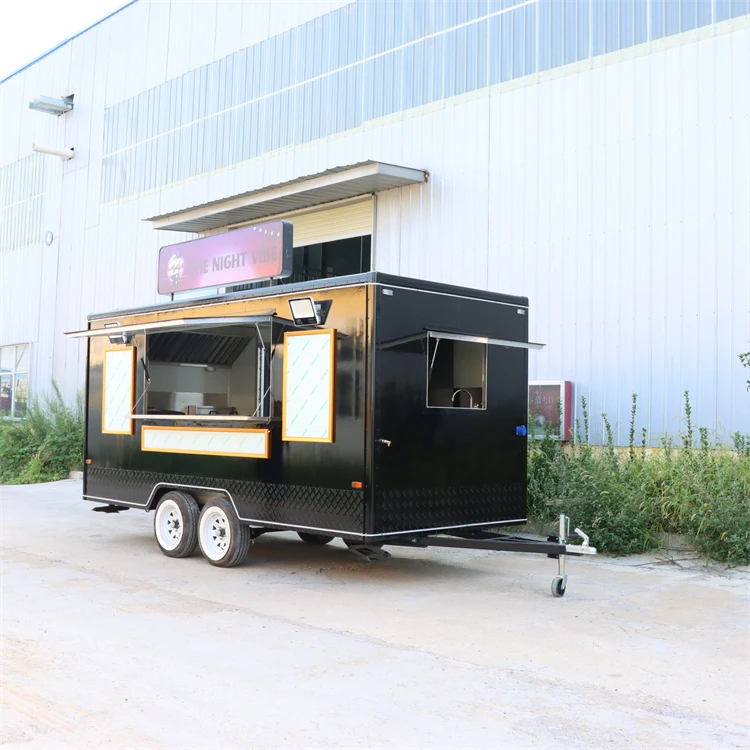 2025 ETO Cheapest Street Restaurant Food Cart Trailer With Customized Lightboard for Catering Big Truck Van