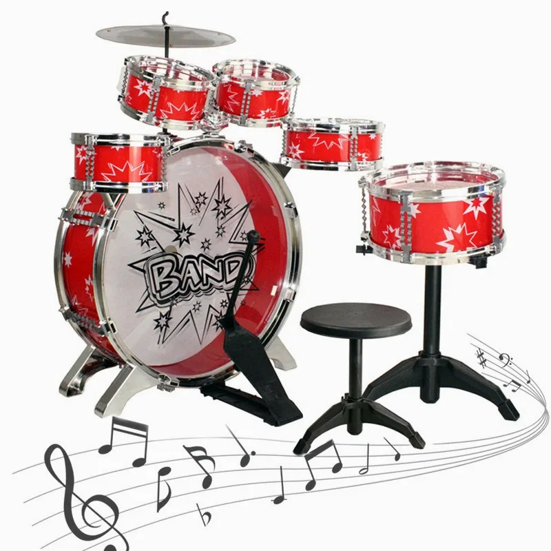 Детский барабан и Percussion12 шт. детский Джаз набор 6 музыкальных инструментов барабан игрушечный музыкальный инструмент