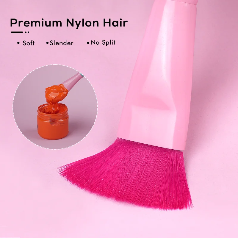 Factory Customized Pink Nylon Wood Handle Artist Paint Brush Bady Face Painting Art Brudhes Set With Case
