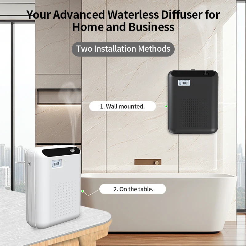 Trending products 2025 new arrivals air pump fragrance waterless phone connect App wall mounted diffuser for home 500ml