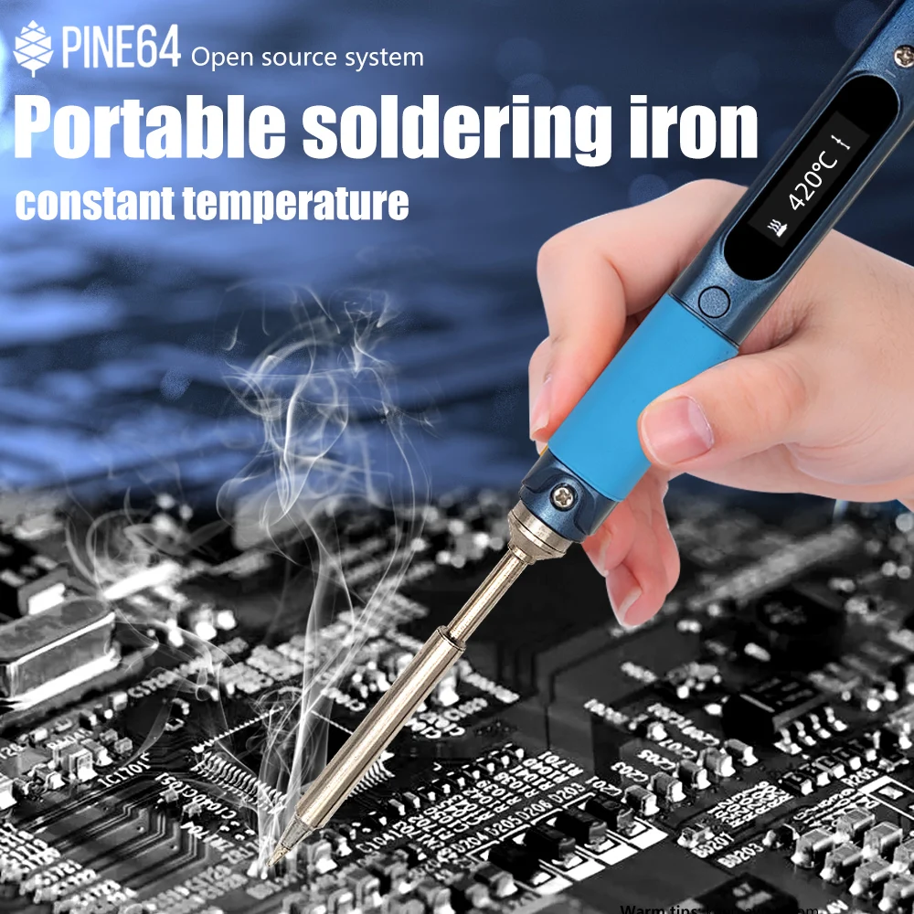 Pine64 Intelligent Constant Temperature Type-C DC5525 Portable Electric Mini Smart Soldering Iron Pinecil B2 BC2 KU C1 Tip