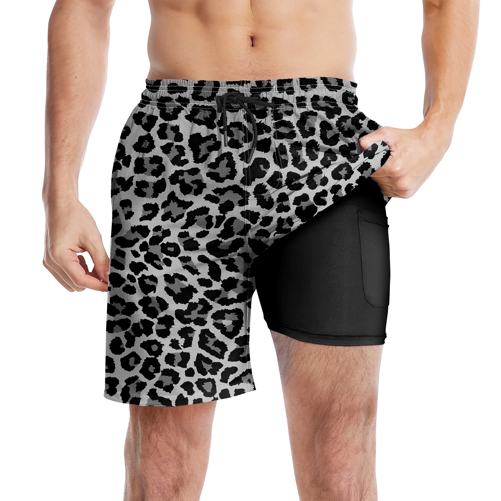 Cheap Fashion OEM Design Wholesale Sport Shorts Custom Made Hot Shorts 100% Polyester 2 In 1 Short Beach mens gym shorts