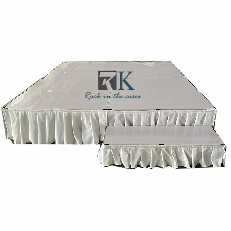 white wedding stage 4ft*4ft Customized Easy install light weight Smart stage with white skirt