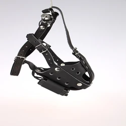 Black Leather Custom Sturdy And Solid Remote Control Can Automatically Fall Off Outdoor Healing Dog Training Muzzle