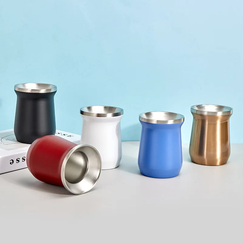 2023 new custom Argentine mate tea cup beer mug stainless steel insulated double wall vacuum yerba mate cup with bombilla