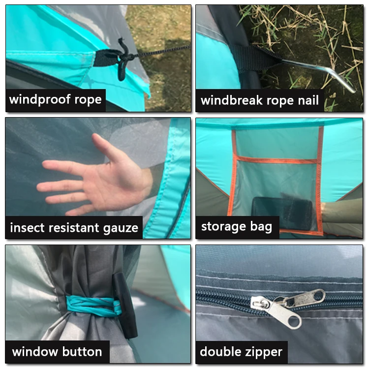 Automatic   Easy  Quick Set  Instant 3-4 Man Waterproof Pop Up Camping Tent for backpack