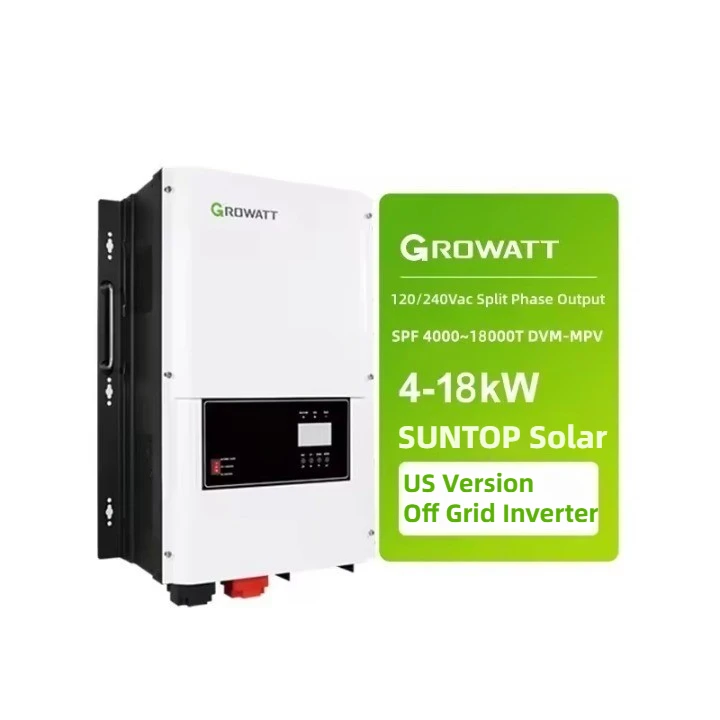 Лучшая цена, Growatt Spf6000t DVM MPV 5 кВт 6 кВт 10 кВт 12 кВт 18 кВт с разделенной фазой 24/48 В инвертор солнечной панели для дома