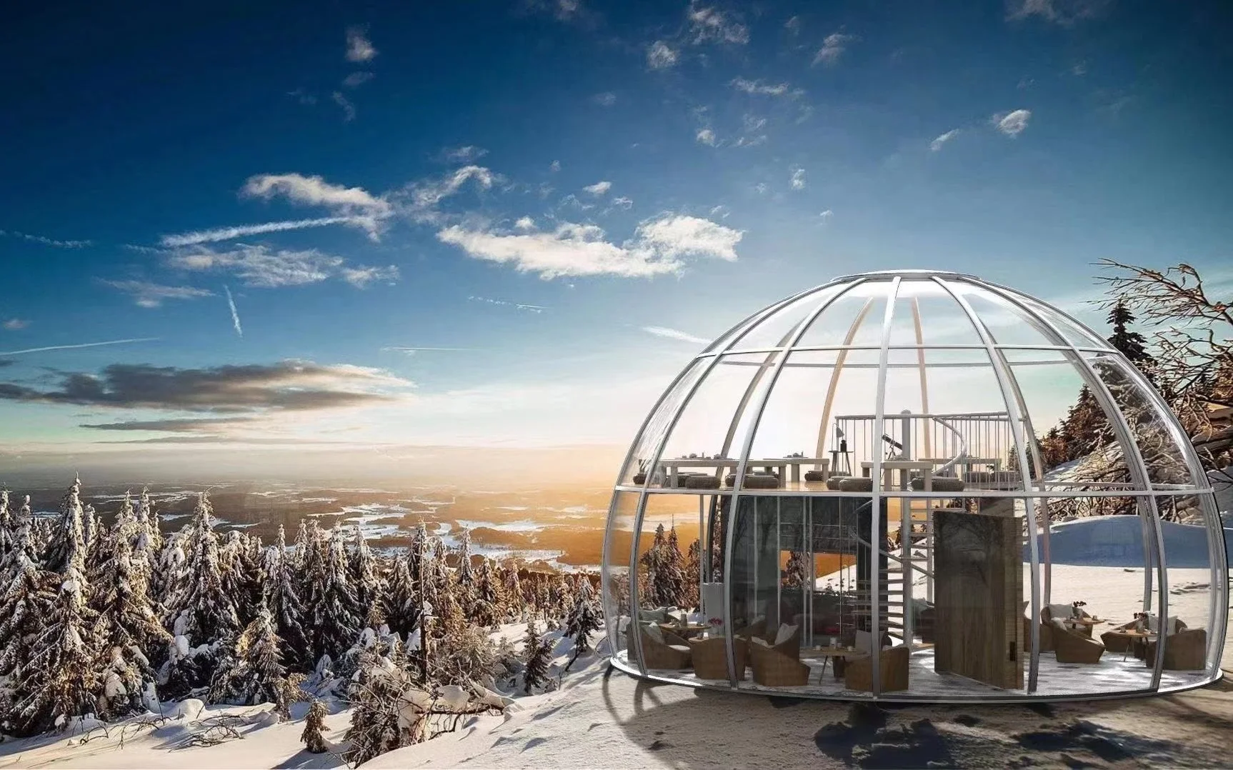 2022 fashion  prefab dome house  bubble house  modular transparent glass house