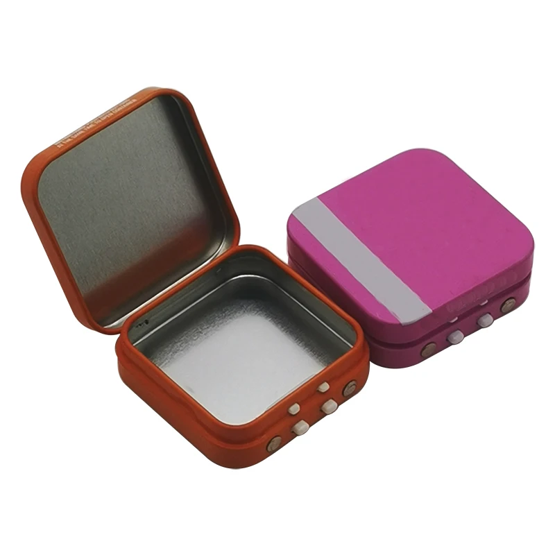 Custom Airtight Child Resistance Candy Gummy Sweet Tin Metal Packaging Child Safe Lock Tin Box