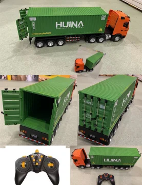 HUINA 1317 1/18 scale simulation model car foreign trade container truck 9 channel engineering truck vehicle