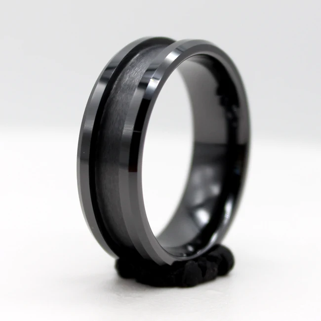 Gostar Wholesale 3mm 4mm 6mm 8mm Black White Ceramic Stainless Steel Titanium Tungsten Ring Core Blank For Inlay Band