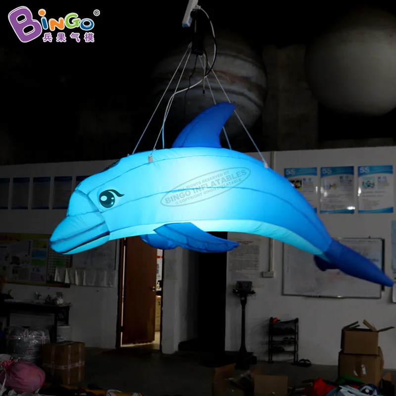 Bingo Aquarium Custom Led Inflatable Flying Dolphin Giant Inflatable Dolphin For Events Show Decoration