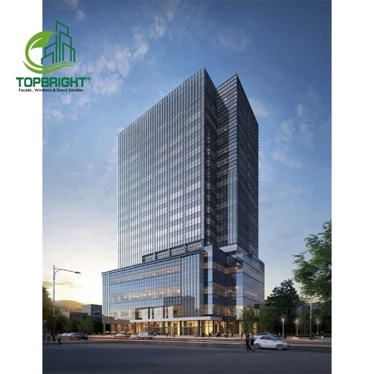 Construction curtain wall building aluminum frame exterior insulated glass curtain wall system