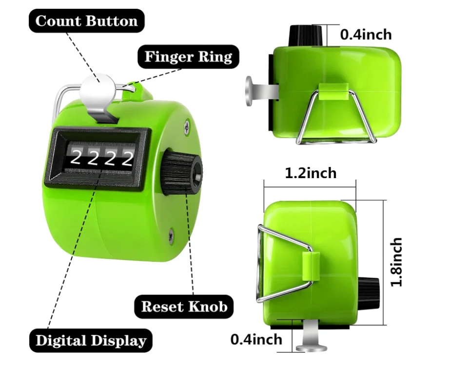 Snbo 4 Digital Hand Tally Counter Hand Tally Manual Counting Golf Clicker Metal Digital Counter Tally Click Training Counter