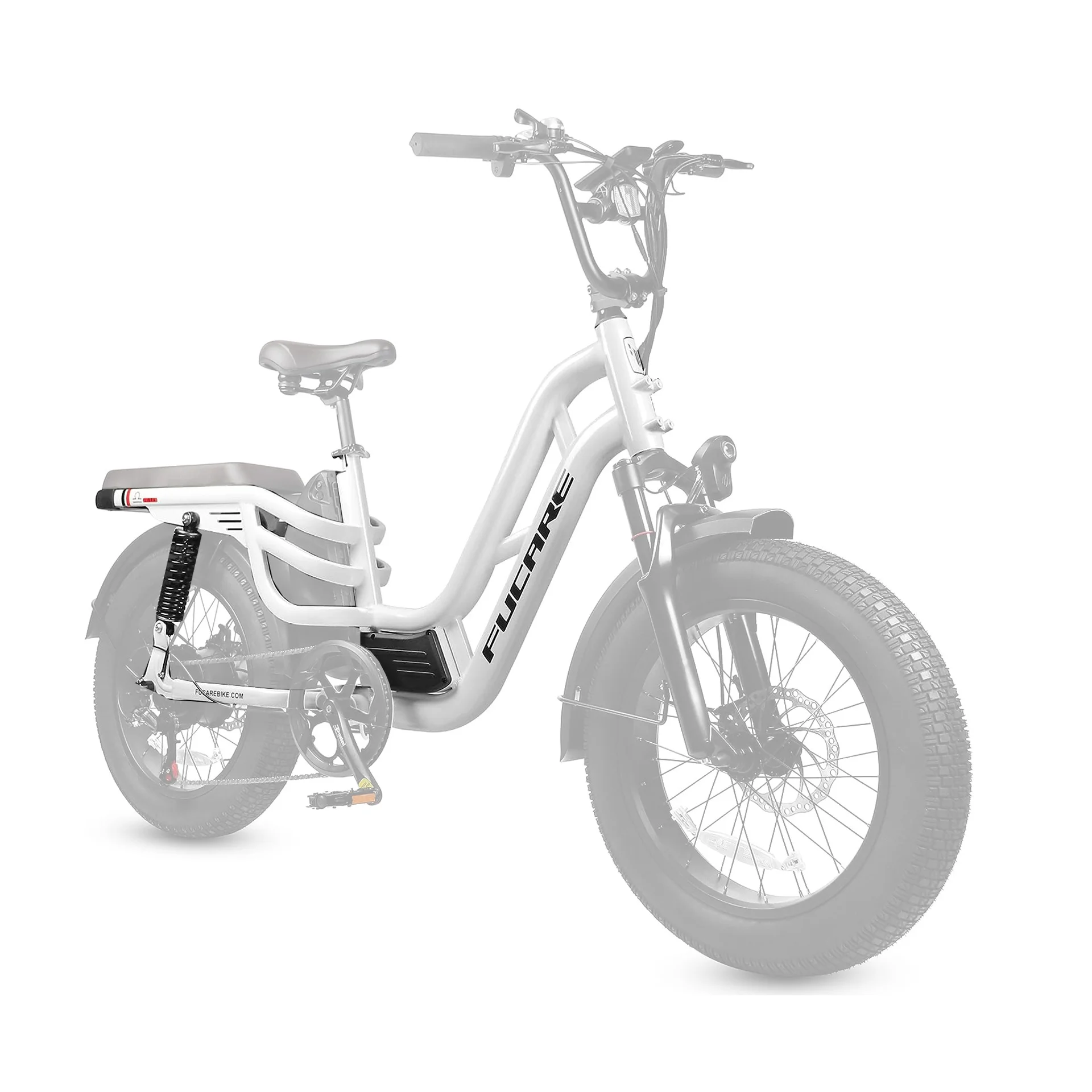 Fucare Libra Grey 20 Inch 6061 Aluminium Alloy 190mm Drop Out 400LBS Loading Capacity Fat Tire Electric Bike Step-Through Frame
