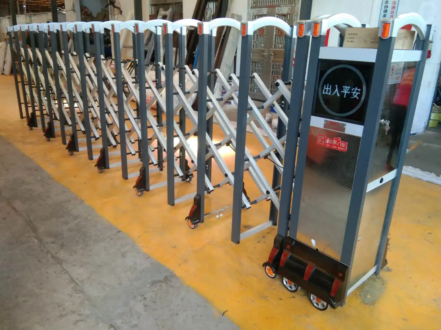 New design automatic gate electric retractable sliding doors with LED screen customized factory main gate stainless steel  door