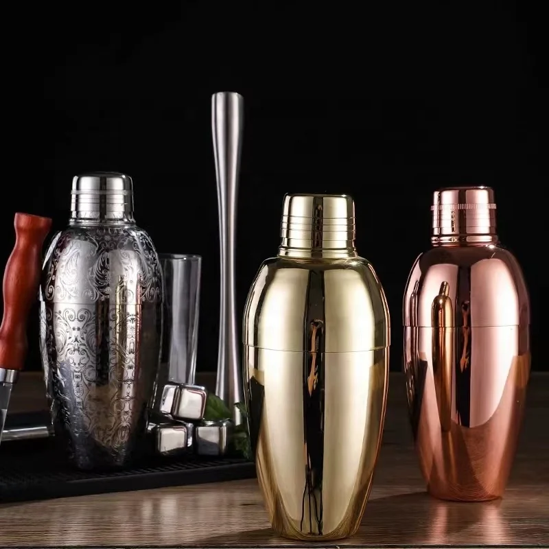 Factory Direct Best Seller New Design Boston Shaker Set 350 500 700 ML Cocktail Shakers Stainless Steel and Copper Material