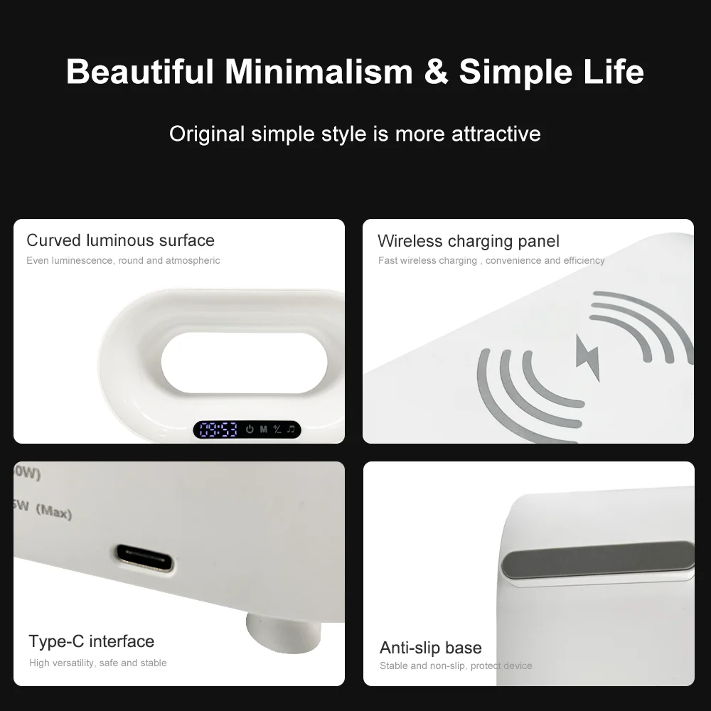 Modern Luxury Ellipse Table Lamp Desktop Ambient LED Light for Bedroom and Living Room Birthday Gift Home Decoration