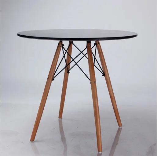 Modern Round Simple Design Restaurant Home Furniture Table Set Wooden Top MDF Dining Table