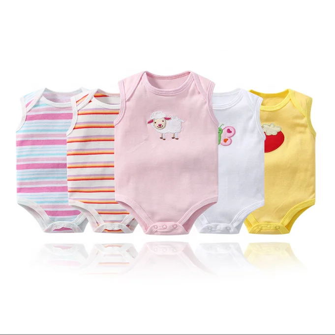 2021 New Product Wholesale Mixed 5pcs/group New Born Cotton Cute Baby Newborn Infant Bodysuit Baby Clothes Romper Boy Clothes