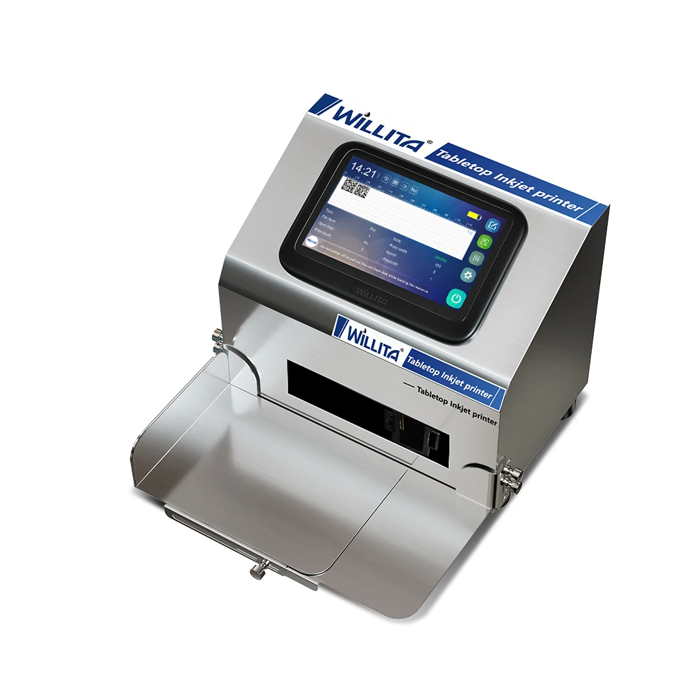 Desktop Static Inkjet Printer for Expiry Data LOGO QR code Bar code Series Number Printing