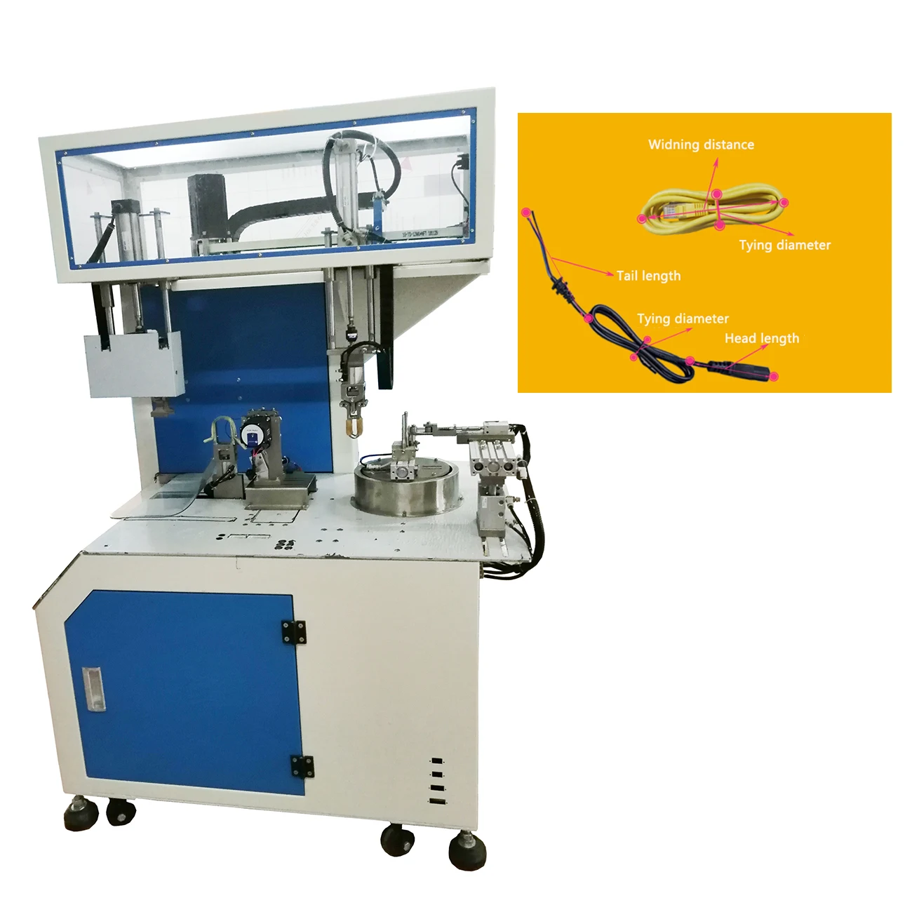 Floor-standing Automatic for small 8 shape coils making Power Cord  cable winding  tying machine