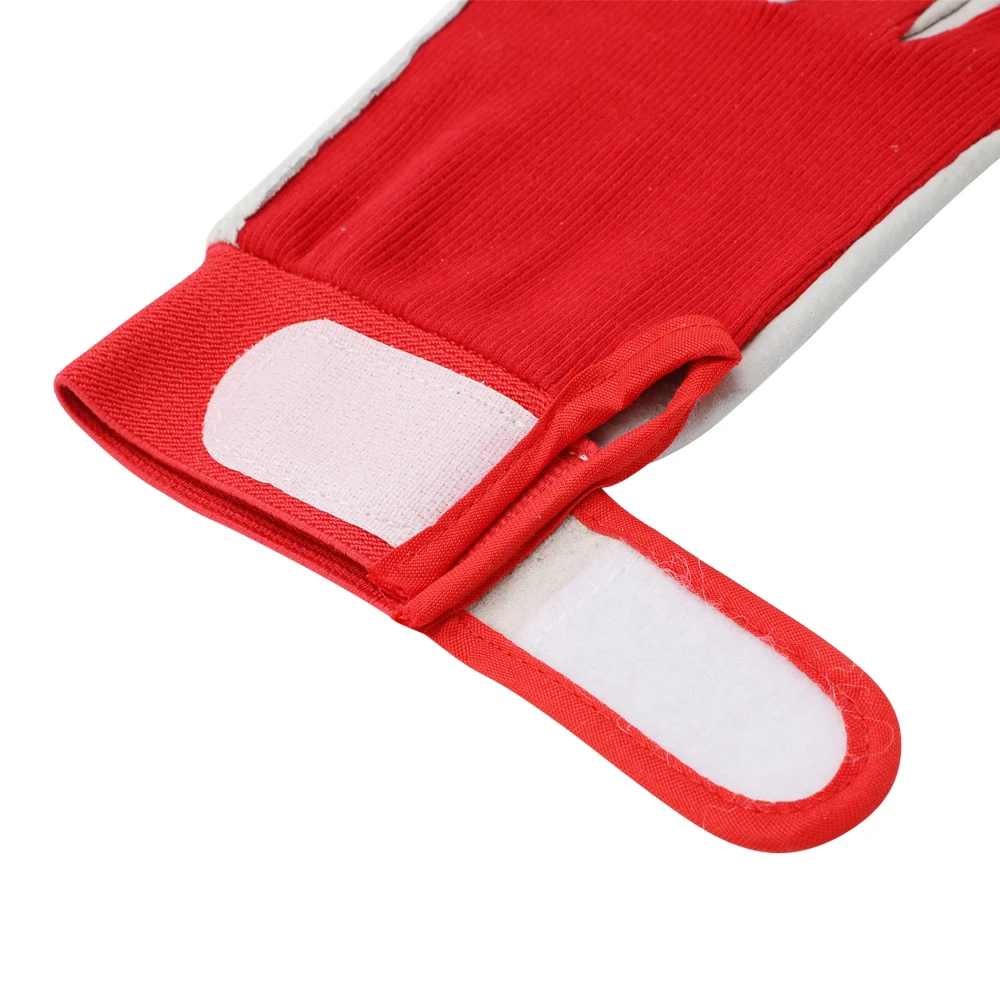 Pig Leather and Red Cotton Shell Working Woman Size large Cut Resistant Gloves for Garden