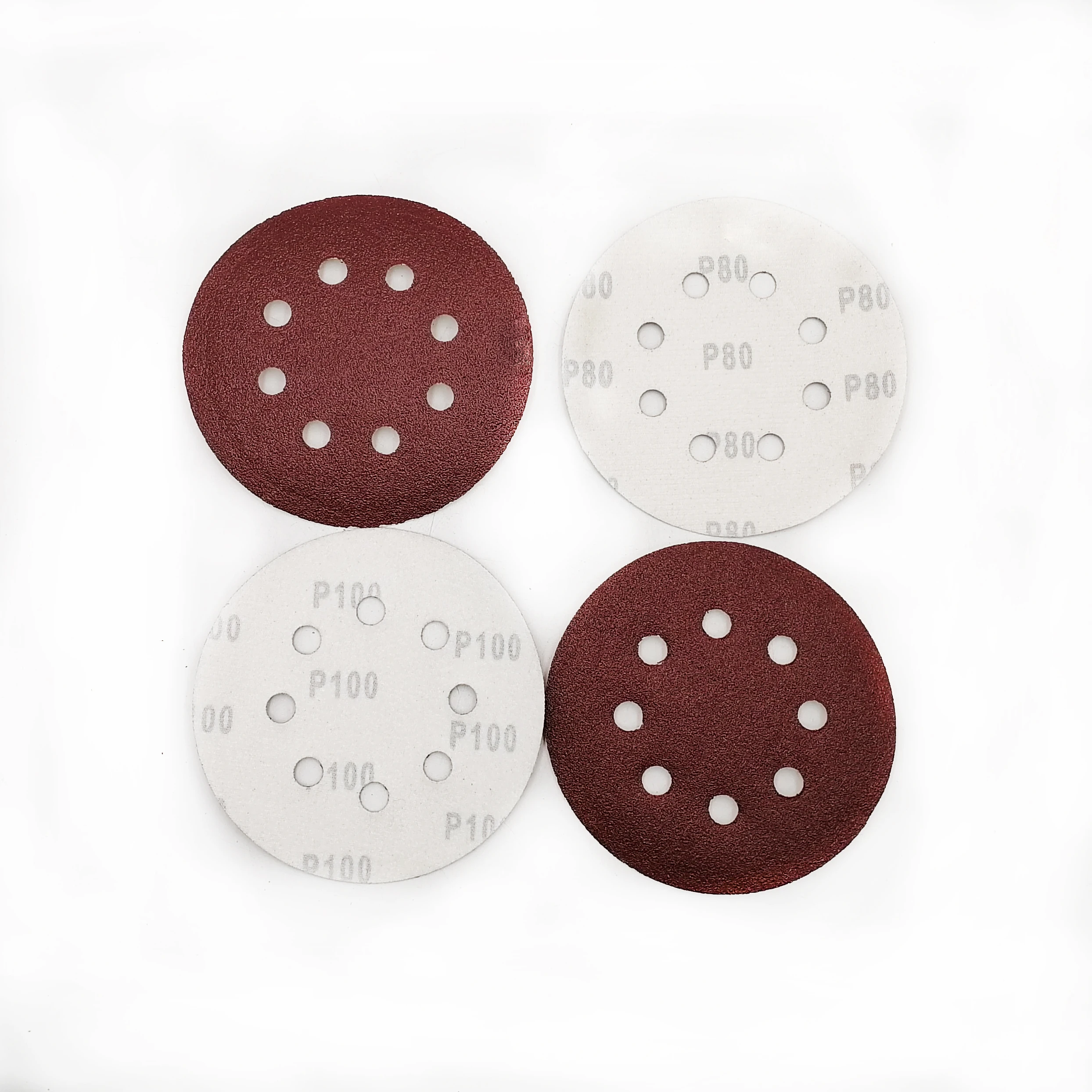 5 Inch 8 holes  Aluminum Oxide Sanding Disc 8-Hole German Kraft for Orbital Random Type Abrasive Applications