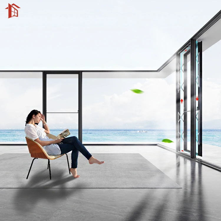 LOVE RONGO Excellent Sound Insulation Thermal Break Aluminum Casement Window With Flyscreen Double Glazed