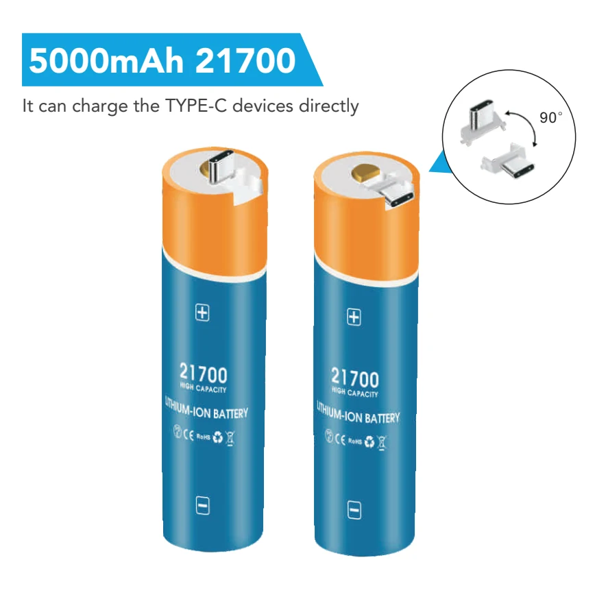 Lithium Energy Power Bank Mobile Battery  3.7/3.6V 21700 New Arrival 5Ah  5000mAh Lithium Battery