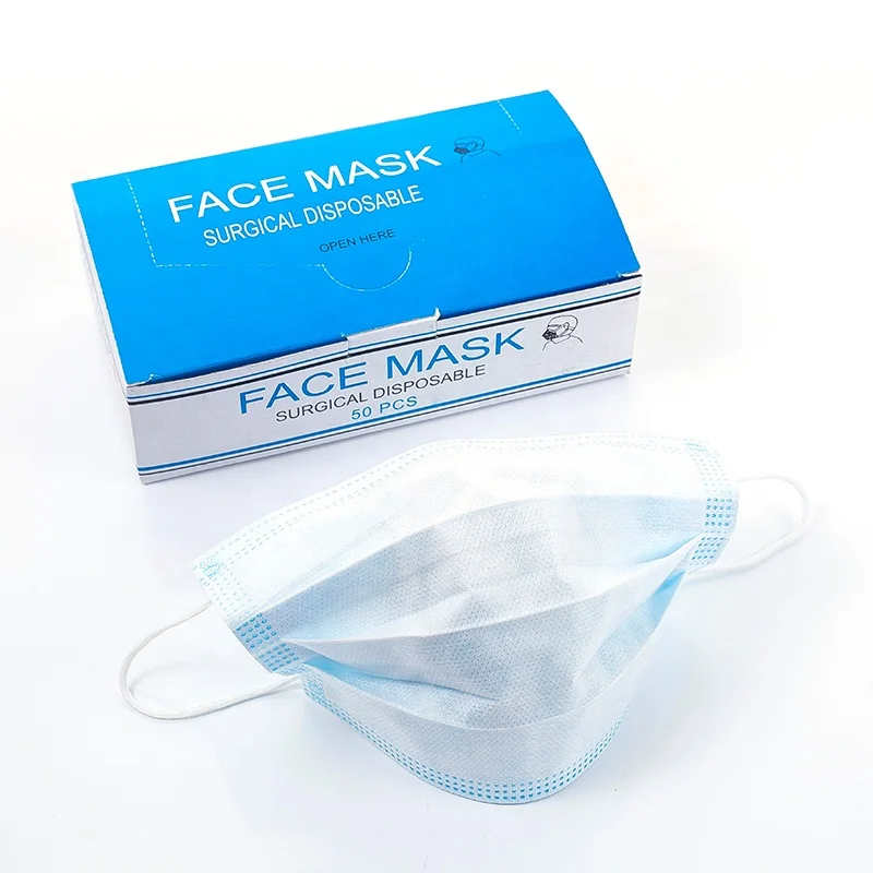 OEM Custom Logo Medical Protective 17.5x9.5cm Disposable Non Woven 3ply Face Mask For Daily Use