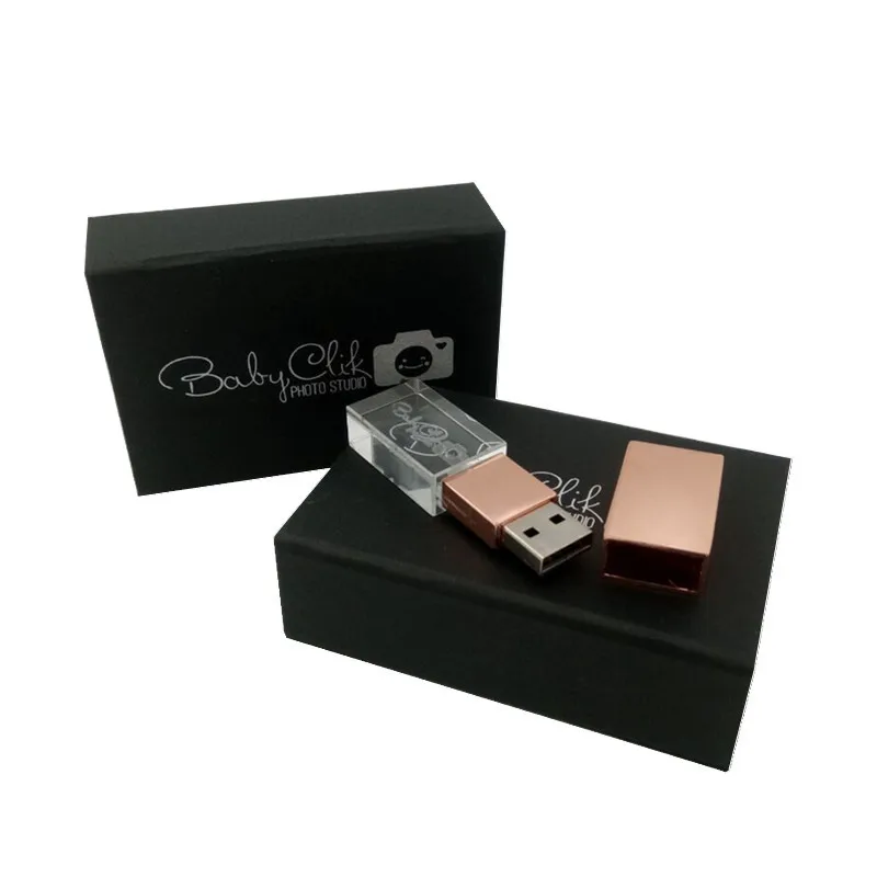 
Custom Logo DIY Laser Carving Usb 2.0 Flash Pen Drive Glass Momery Stick 16Gb 32GB Pendrive 64GB 4GB 8GB Customized Boxes 