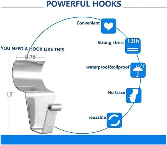 Siding Hooks Hanger (12 Pack), Heavy Duty Stainless Steel No-Hole Needed Siding Clips for Hanging