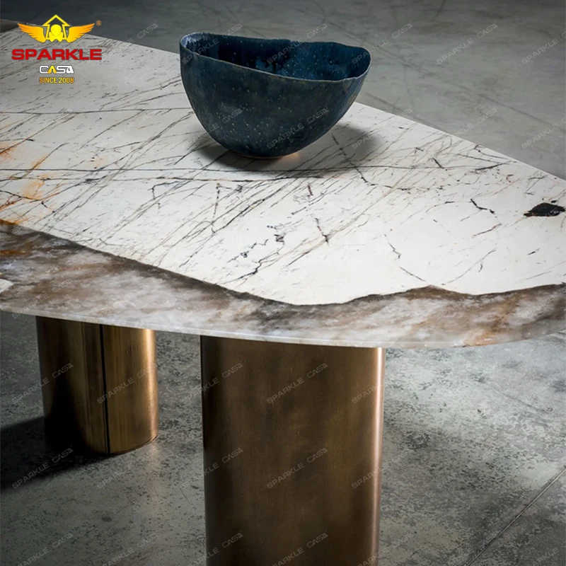 Newest Contemporary Pandora Sintered Stone Marble Dining Table Italian Royal Design for Home Furniture Living Room