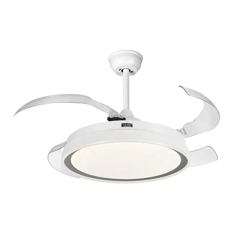 New arrival ideas design low noise 5 speed remote control switch led retractable blade modern ceiling fan light