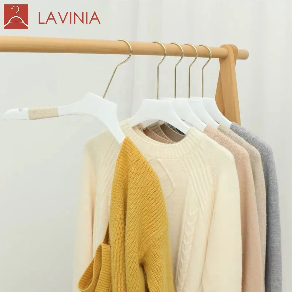 Gold hook wooden trouser hanger rack