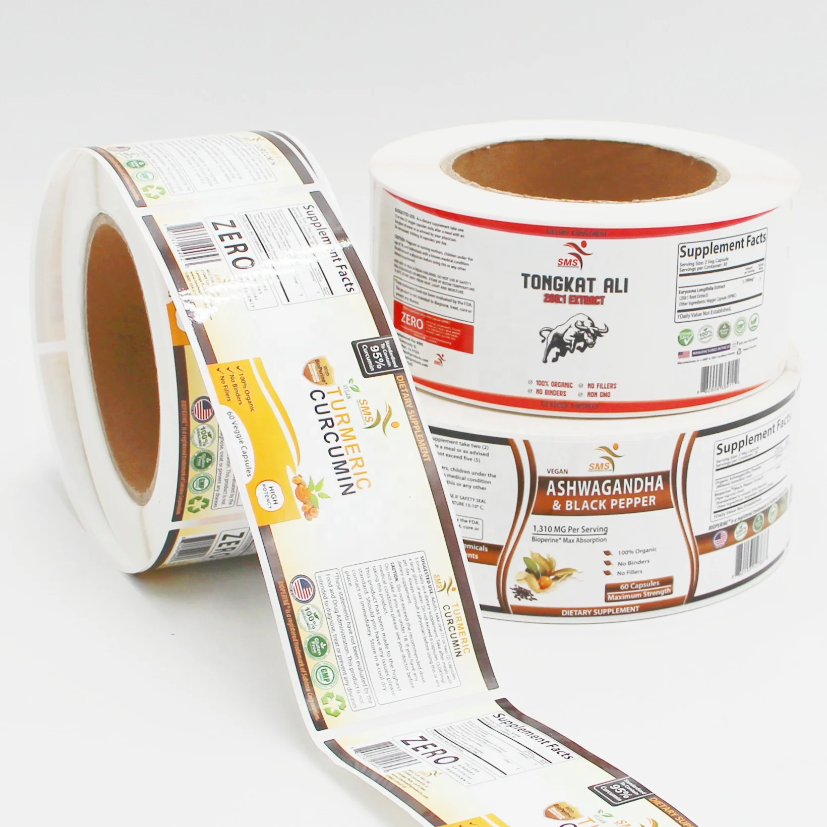 Company Logo Label Customize Stickers Personalized Adhesive Waterproof Capsules Bottle Labels Packaging Labels for Jars