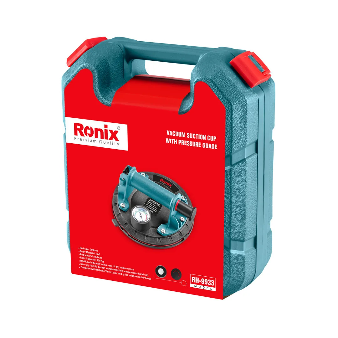 Ronix vacuum suction cup RH-9933 hand-held vacuum pump suction cup glass vehicle handle sucker with air pressure display