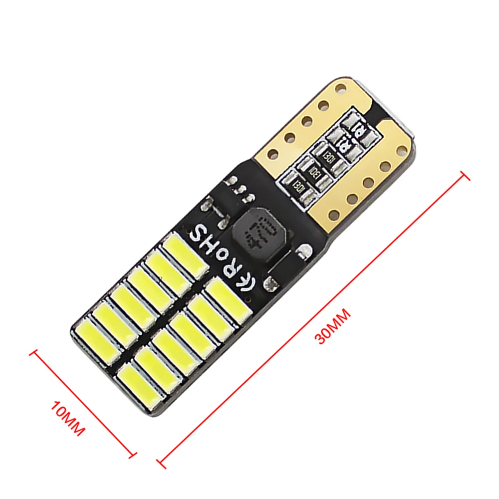 Светодиодная сигнальная лампа Canbus T10 W5W 12 В 24SMD для салона автомобиля Чтения номерного знака багажника боковая с клиновидным цоколем багажа красный