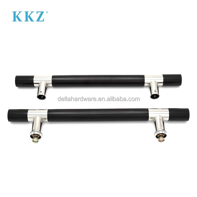 KKZ Modern Unique Design H Type matte black Main Door Handles Stainless Steel  Handles for Office Building